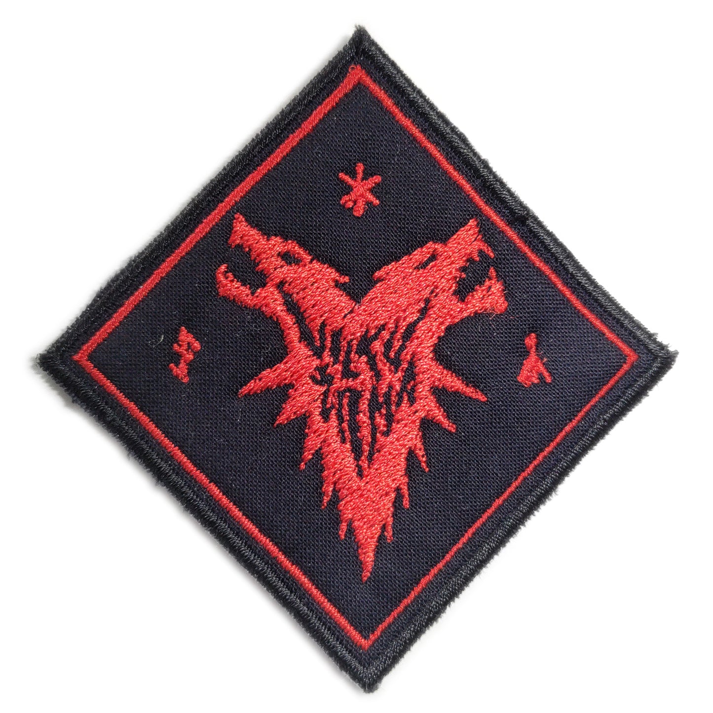 Winter of Wolves Square Patch Red